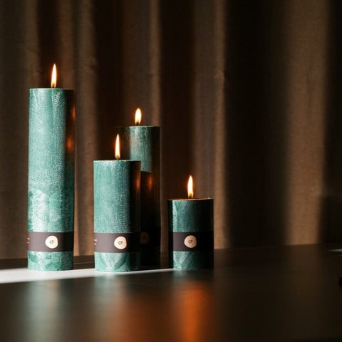Žalia interjero žvakė (apvali)