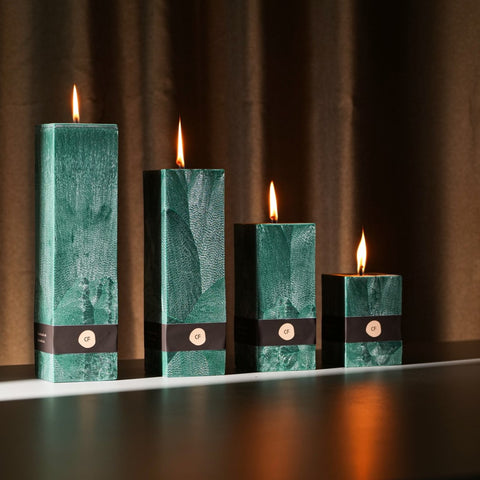 Žalia interjero žvakė (kvadratas)